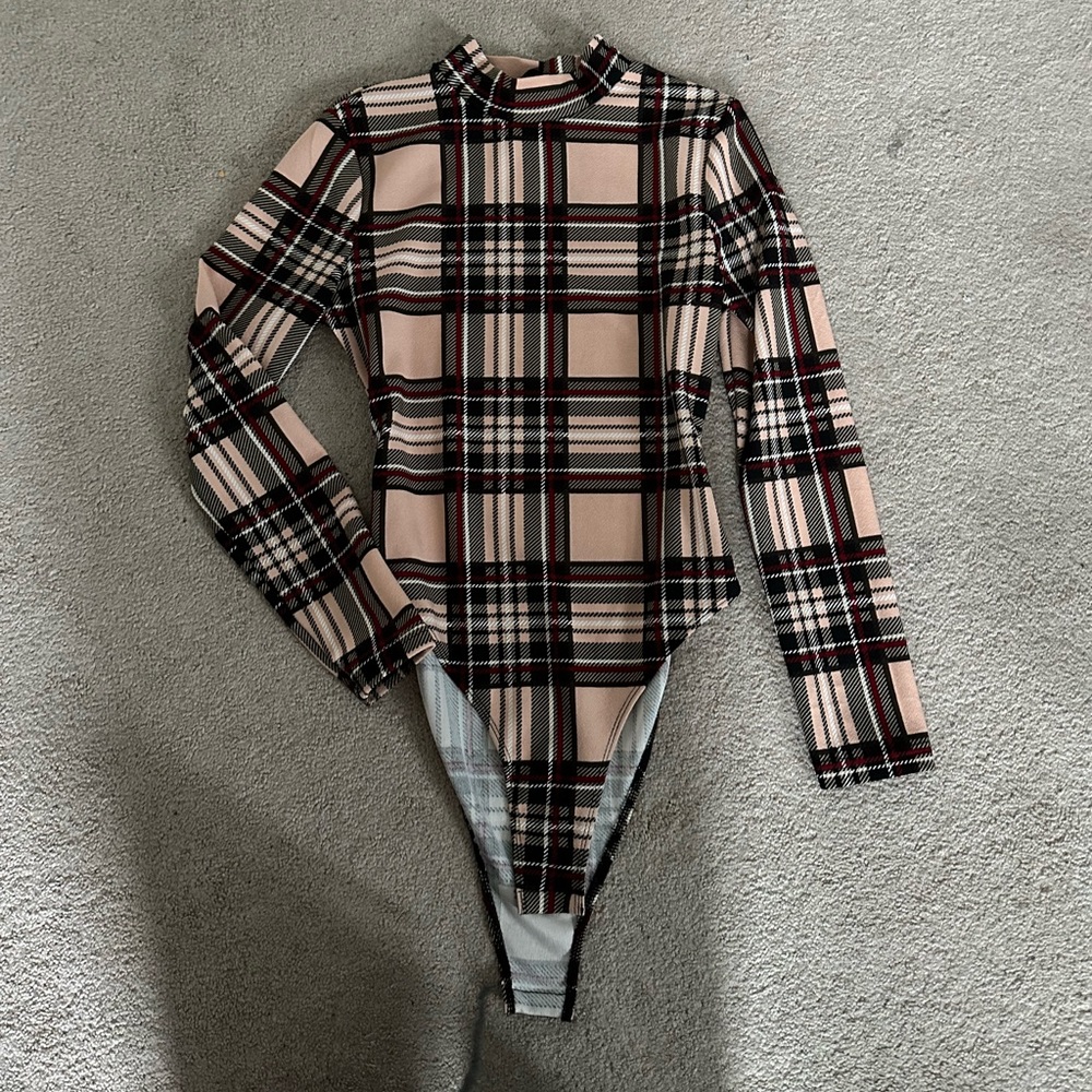 Fall and winter plaid bodysuit
